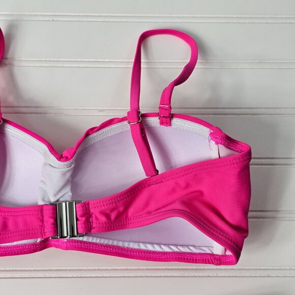 Women's Hot Pink Twist Front Side Shirred Bikini Set by Tempt Me Size S NWOT - Picture 8 of 14